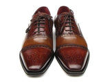 Paul Parkman Men's Captoe Oxfords - Camel / Red Hand-Painted Leather Upper and Leather Sole