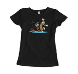 Calvin and Hobbes Dancing With Record Player T-Shirt