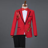 Men's Gold Embroidered Tuxedo Suits