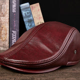 MENS LEATHER FLAT CAP