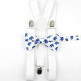 Lovely Cartoon Parent-Child Soild Suspenders Bowtie Set Men Kids Y-Back Brace Butterfly Belt BowTie Adjustable Accessory Unique