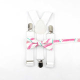 Lovely Cartoon Parent-Child Soild Suspenders Bowtie Set Men Kids Y-Back Brace Butterfly Belt BowTie Adjustable Accessory Unique