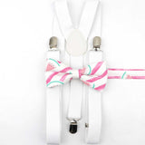 Lovely Cartoon Parent-Child Soild Suspenders Bowtie Set Men Kids Y-Back Brace Butterfly Belt BowTie Adjustable Accessory Unique