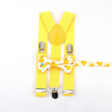 Lovely Cartoon Parent-Child Soild Suspenders Bowtie Set Men Kids Y-Back Brace Butterfly Belt BowTie Adjustable Accessory Unique