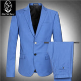 Light Blue Blazer Men's Suit Jacket Set High Quality Extra Large Very Large  Big Man Autumn  Plus Size  M- 4XL 5XL 6XL 7XL 8XL