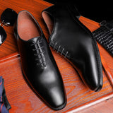 Men Genuine Cow Leather Brogue Wedding Business Mens Casual Flats Shoes Black Vintage Oxford Shoes for Men's Shoes 2020