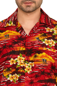 CLUB CUBANA Men's Regular Fit Classic Short Sleeve Casual Floral Hawaiian Shirt