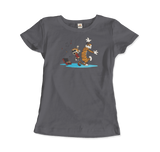 Calvin and Hobbes Dancing With Record Player T-Shirt