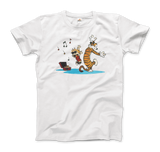 Calvin and Hobbes Dancing With Record Player T-Shirt