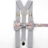 Lovely Cartoon Parent-Child Soild Suspenders Bowtie Set Men Kids Y-Back Brace Butterfly Belt BowTie Adjustable Accessory Unique