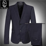 Light Blue Blazer Men's Suit Jacket Set High Quality Extra Large Very Large  Big Man Autumn  Plus Size  M- 4XL 5XL 6XL 7XL 8XL