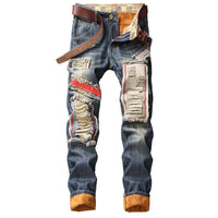 Newsosoo Mens Ripped Jeans