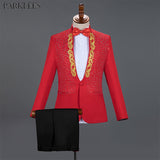 Men's Gold Embroidered Tuxedo Suits