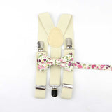 Lovely Cartoon Parent-Child Soild Suspenders Bowtie Set Men Kids Y-Back Brace Butterfly Belt BowTie Adjustable Accessory Unique