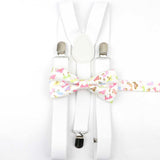 Lovely Cartoon Parent-Child Soild Suspenders Bowtie Set Men Kids Y-Back Brace Butterfly Belt BowTie Adjustable Accessory Unique