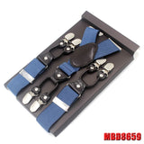 Man's Suspenders Leather Casual Straps Y-Back Shape Men's Trousers Suspensorio Elastic Clips-On Ceinture Suspendue 3.5*120cm