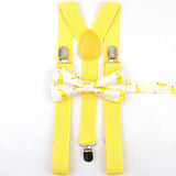 Lovely Cartoon Parent-Child Soild Suspenders Bowtie Set Men Kids Y-Back Brace Butterfly Belt BowTie Adjustable Accessory Unique