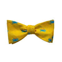 Crab Bow Tie - Yellow, Woven Silk