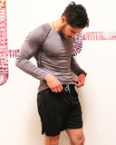 Men's Drawstring Shorts With Border Tights & Pocket