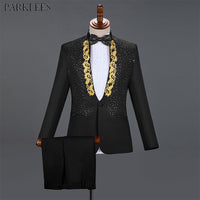 Men's Gold Embroidered Tuxedo Suits