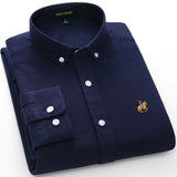 100% Cotton Long Sleeve Oxford Embroidery Shirt