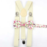 Lovely Cartoon Parent-Child Soild Suspenders Bowtie Set Men Kids Y-Back Brace Butterfly Belt BowTie Adjustable Accessory Unique