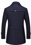 Men's Embroidered Collar Button Front Mid Length Coat