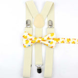 Lovely Cartoon Parent-Child Soild Suspenders Bowtie Set Men Kids Y-Back Brace Butterfly Belt BowTie Adjustable Accessory Unique