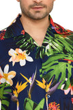 CLUB CUBANA Men's Regular Fit Classic Short Sleeve Casual Floral Hawaiian Shirt