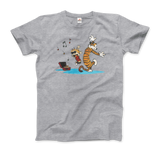 Calvin and Hobbes Dancing With Record Player T-Shirt