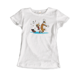 Calvin and Hobbes Dancing With Record Player T-Shirt