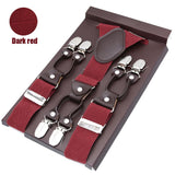 Man's Suspenders Leather Casual Straps Y-Back Shape Men's Trousers Suspensorio Elastic Clips-On Ceinture Suspendue 3.5*120cm