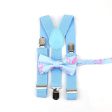 Lovely Cartoon Parent-Child Soild Suspenders Bowtie Set Men Kids Y-Back Brace Butterfly Belt BowTie Adjustable Accessory Unique