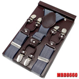 Man's Suspenders Leather Casual Straps Y-Back Shape Men's Trousers Suspensorio Elastic Clips-On Ceinture Suspendue 3.5*120cm