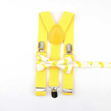 Lovely Cartoon Parent-Child Soild Suspenders Bowtie Set Men Kids Y-Back Brace Butterfly Belt BowTie Adjustable Accessory Unique