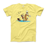 Calvin and Hobbes Dancing With Record Player T-Shirt