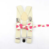 Lovely Cartoon Parent-Child Soild Suspenders Bowtie Set Men Kids Y-Back Brace Butterfly Belt BowTie Adjustable Accessory Unique