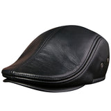 MENS LEATHER FLAT CAP