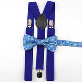 Lovely Cartoon Parent-Child Soild Suspenders Bowtie Set Men Kids Y-Back Brace Butterfly Belt BowTie Adjustable Accessory Unique