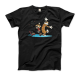 Calvin and Hobbes Dancing With Record Player T-Shirt