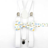 Lovely Cartoon Parent-Child Soild Suspenders Bowtie Set Men Kids Y-Back Brace Butterfly Belt BowTie Adjustable Accessory Unique