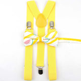 Lovely Cartoon Parent-Child Soild Suspenders Bowtie Set Men Kids Y-Back Brace Butterfly Belt BowTie Adjustable Accessory Unique