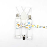 Lovely Cartoon Parent-Child Soild Suspenders Bowtie Set Men Kids Y-Back Brace Butterfly Belt BowTie Adjustable Accessory Unique