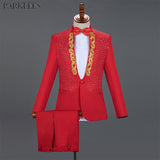 Men's Gold Embroidered Tuxedo Suits