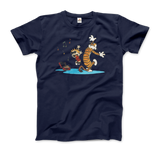 Calvin and Hobbes Dancing With Record Player T-Shirt