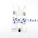 Lovely Cartoon Parent-Child Soild Suspenders Bowtie Set Men Kids Y-Back Brace Butterfly Belt BowTie Adjustable Accessory Unique