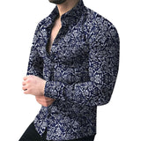 Men Shirt Long Sleeve Top 2021 Floral Male Blouse Casual Shirts Summer Autumn Shirts hawaiian Men Clothes camisa masculina